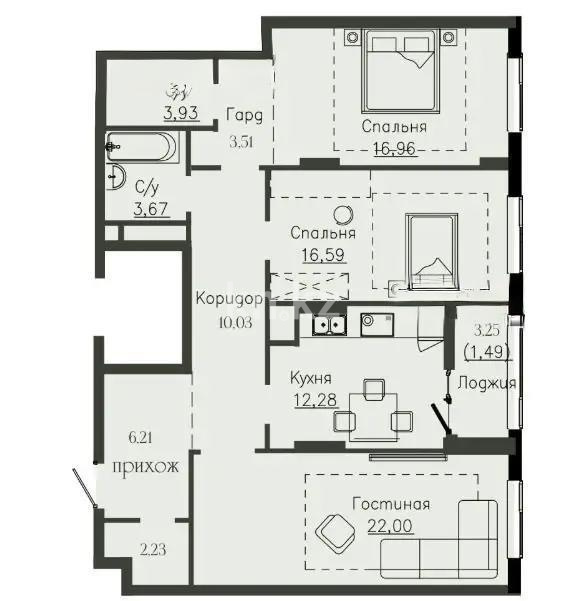 Продажа 3-комнатной квартиры, 100.2 м², пр. Мангилик Ел, дом  36/1 в Астане