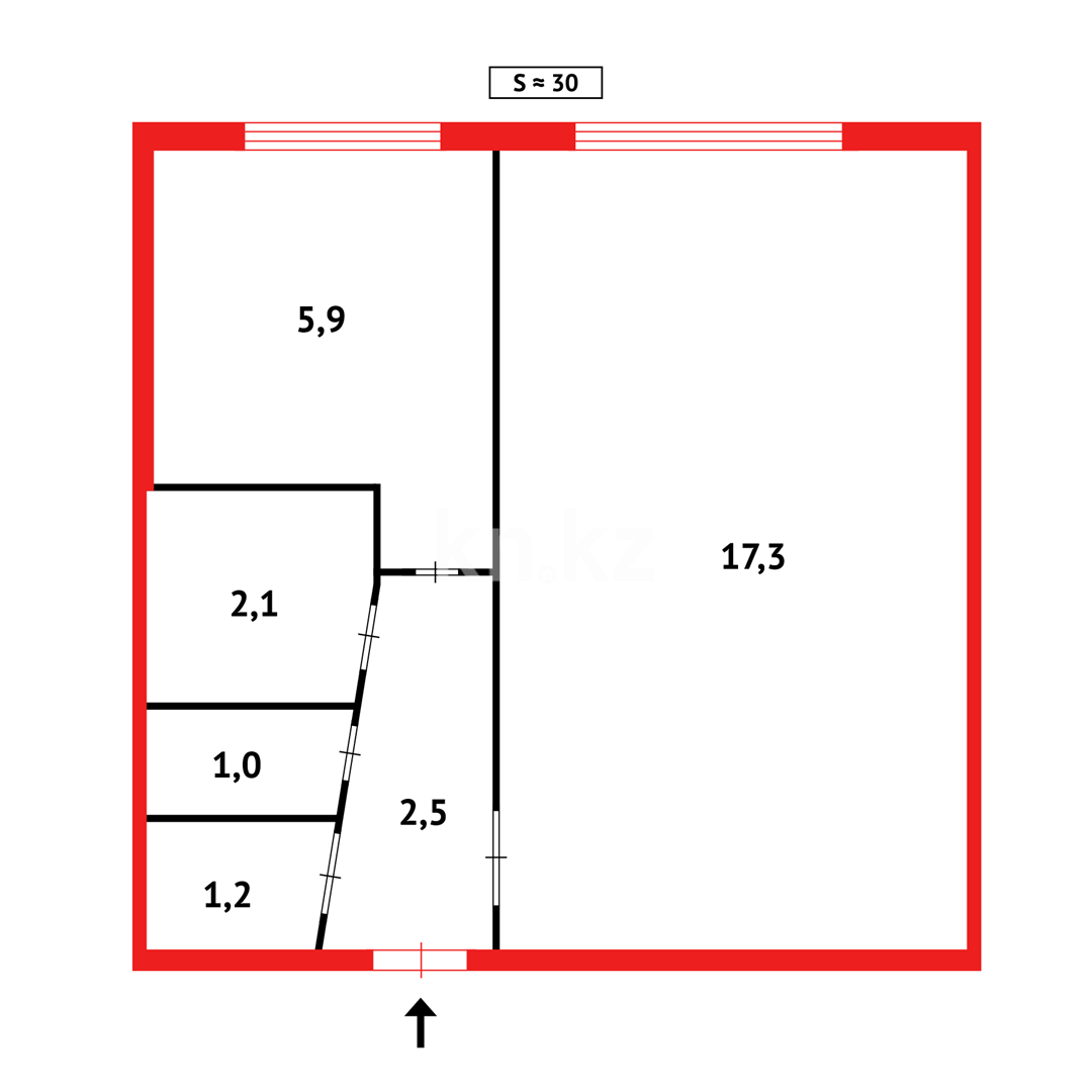 Продажа 1-комнатной квартиры, 31 м², ул. Муканова в Караганде - фото 7