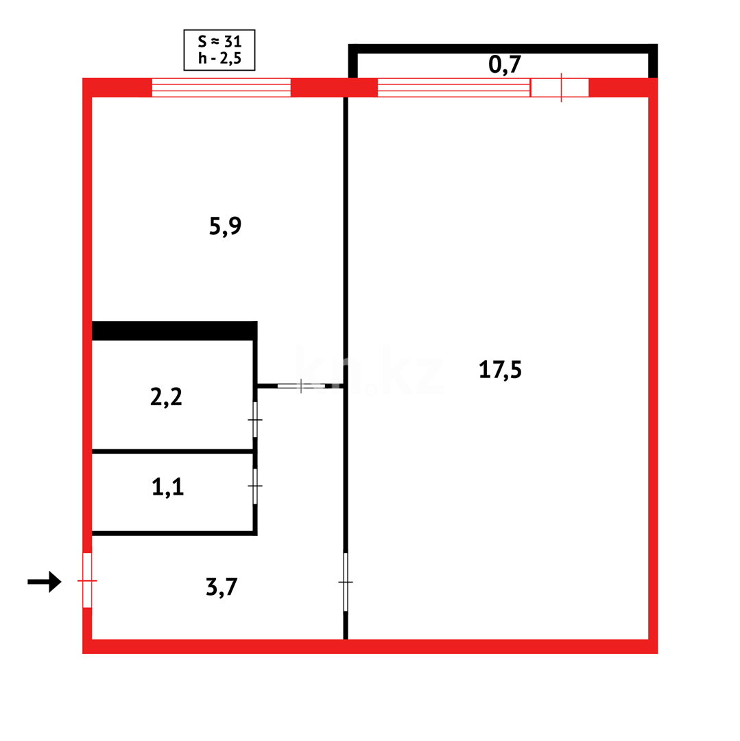 Продажа 1-комнатной квартиры, 30 м² в Караганде - фото 9