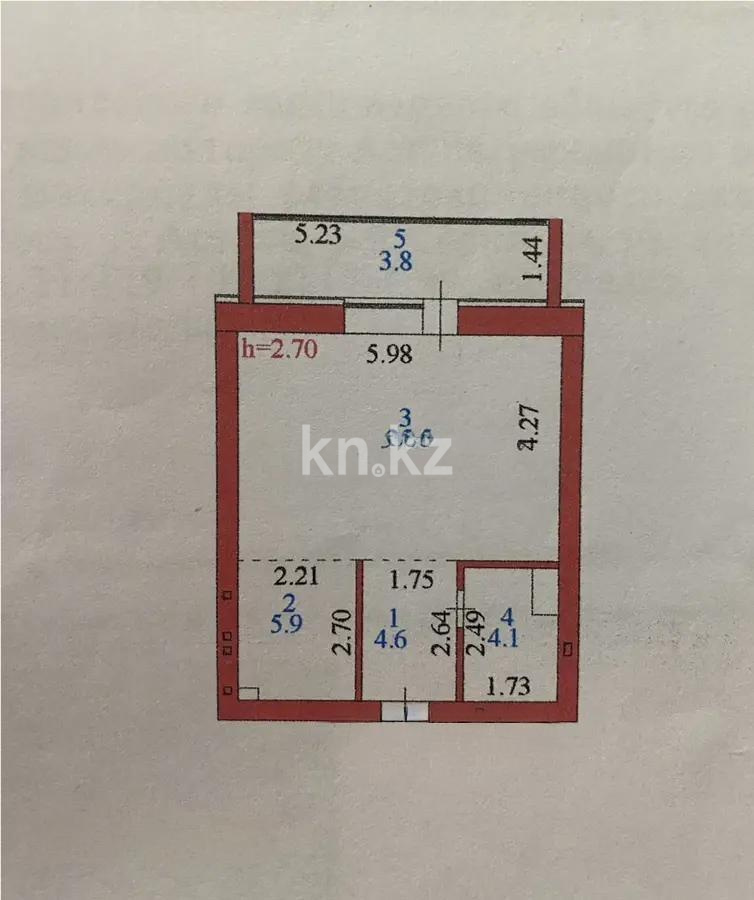 Продажа 1-комнатной квартиры, 44 м², ул. Бейбарыс Султан, дом  11 в Астане - фото 3