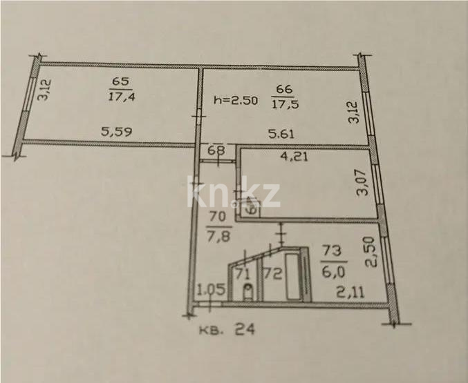 Продажа 3-комнатной квартиры, 65.9 м² в Алматы