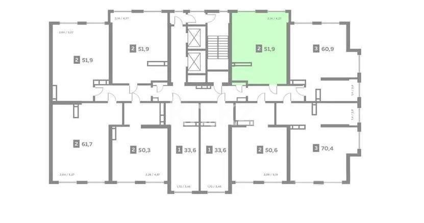 Продажа 2-комнатной квартиры, 57 м² в Алматы
