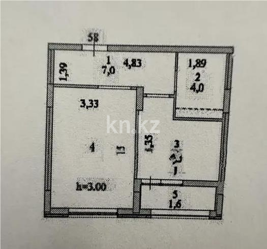 Продажа 1-комнатной квартиры, 38.5 м² в Астане