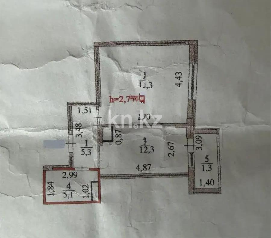 Продажа 2-комнатной квартиры, 45.3 м² в Астане - фото 4