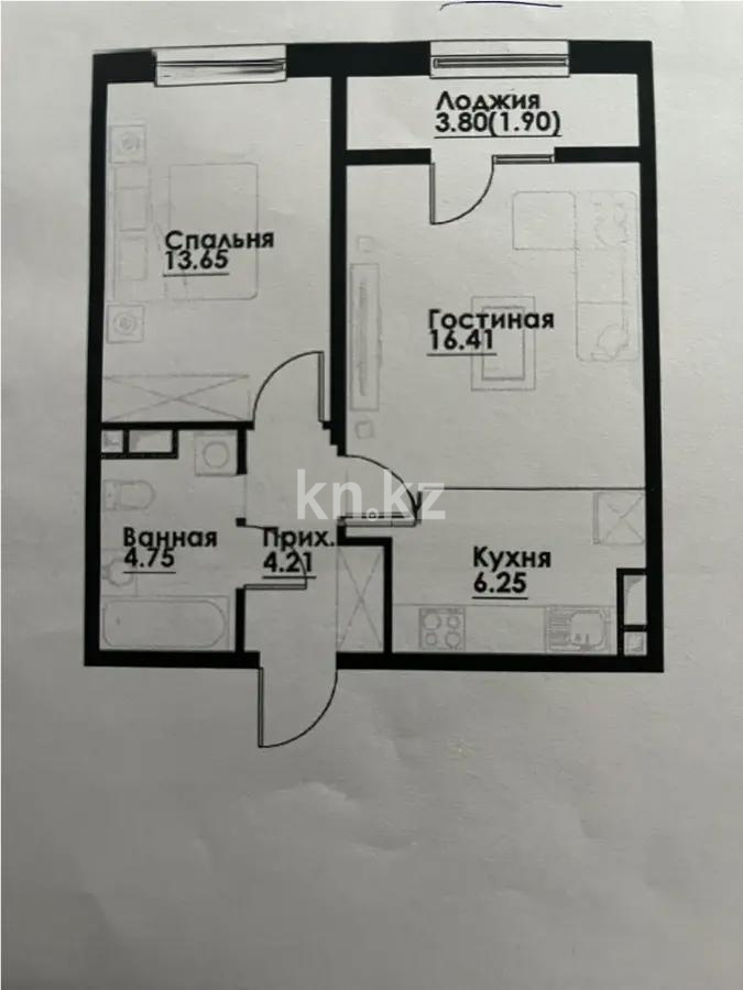 Продажа 2-комнатной квартиры, 47.17 м² в Алматы