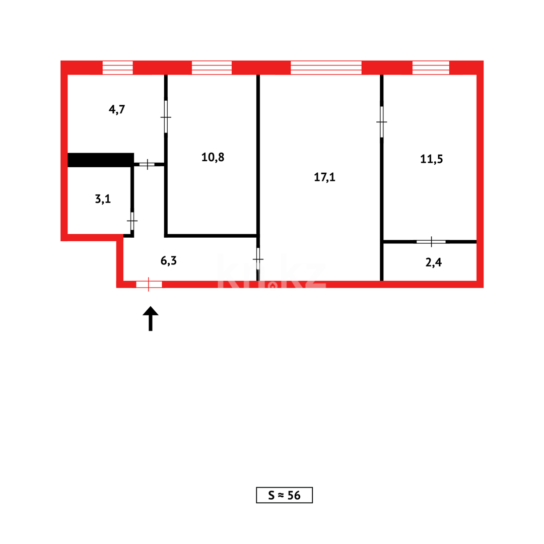 Продажа 3-комнатной квартиры, 56 м², пр. Республики в Темиртау - фото 13