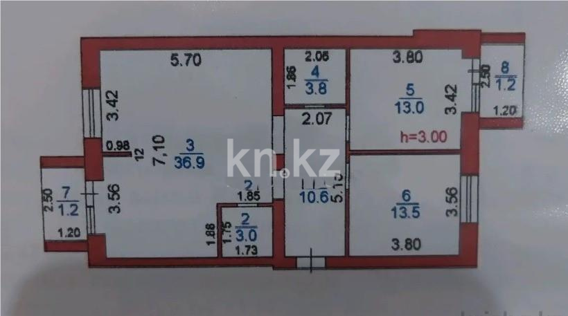 Продажа 3-комнатной квартиры, 83 м² в Караганде - фото 3