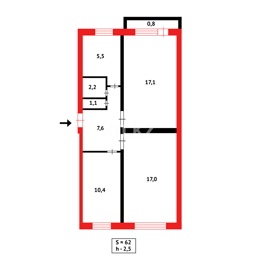 Продажа 3-комнатной квартиры, 61 м², 3 мкр-н в Абае - фото 11