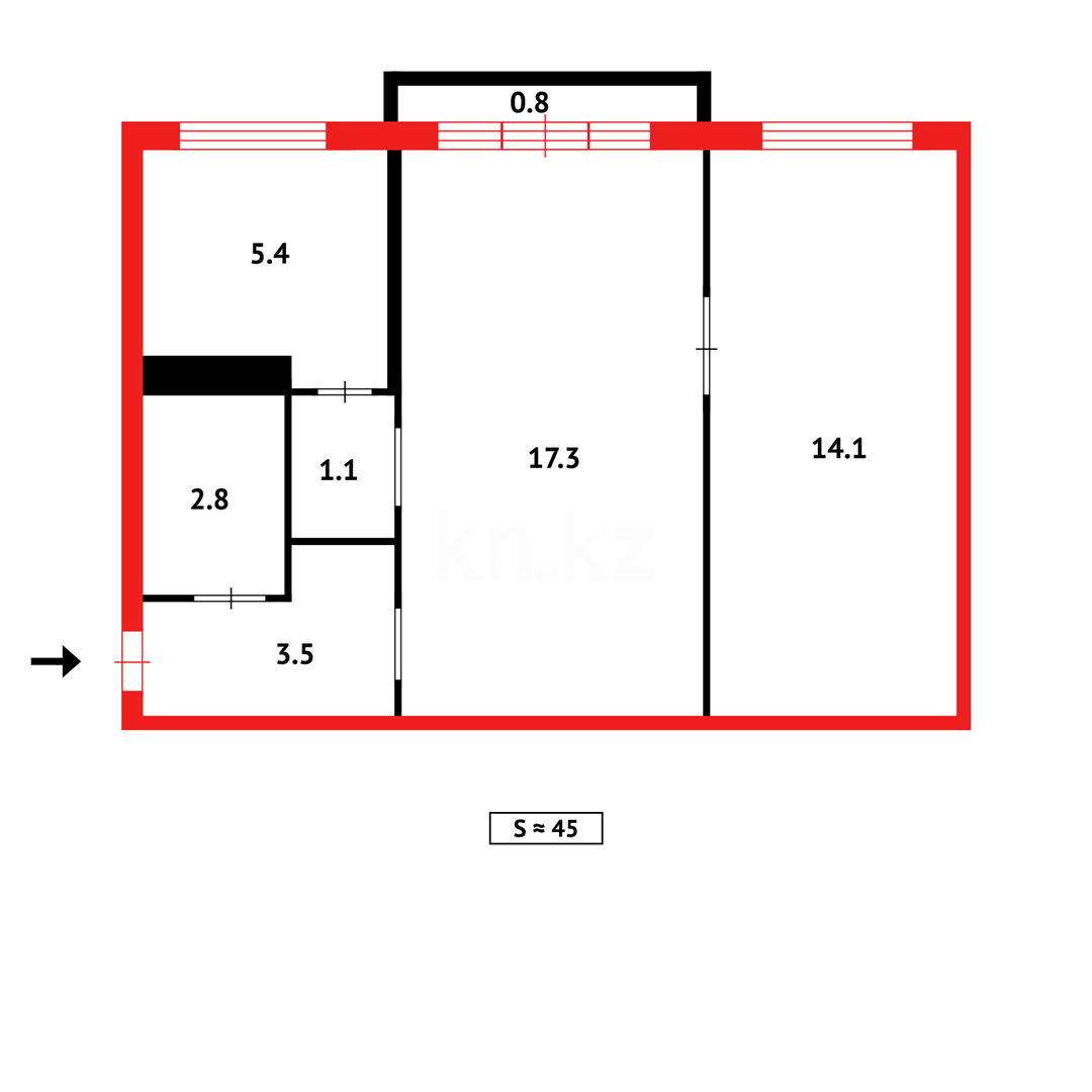 Продажа 2-комнатной квартиры, 45 м² в Караганде - фото 7
