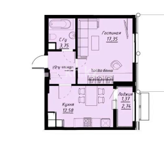 Продажа 2-комнатной квартиры, 40.36 м², ул. Е-430, дом  2/4 в Астане - фото 5