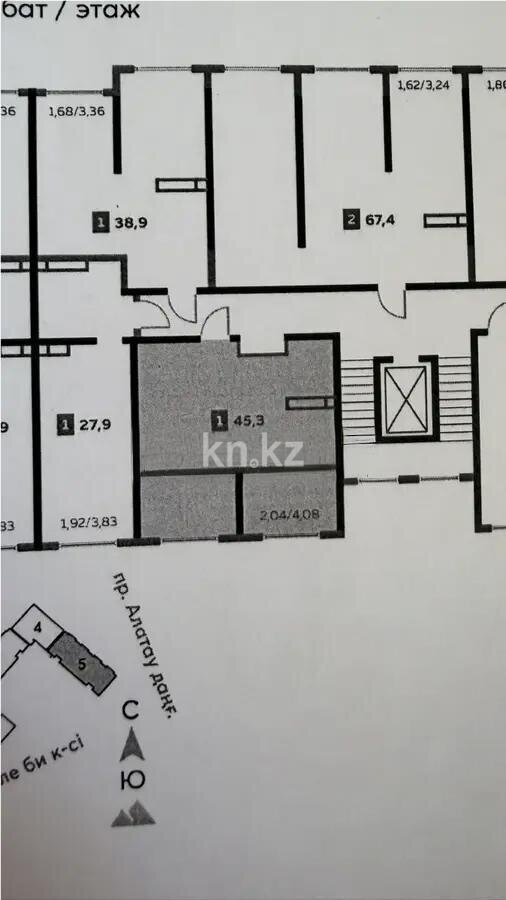 Продажа 2-комнатной квартиры, 45.3 м² в Алматы