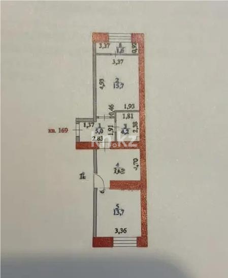 Продажа 2-комнатной квартиры, 50 м², ул. Е-15, дом  16 в Астане