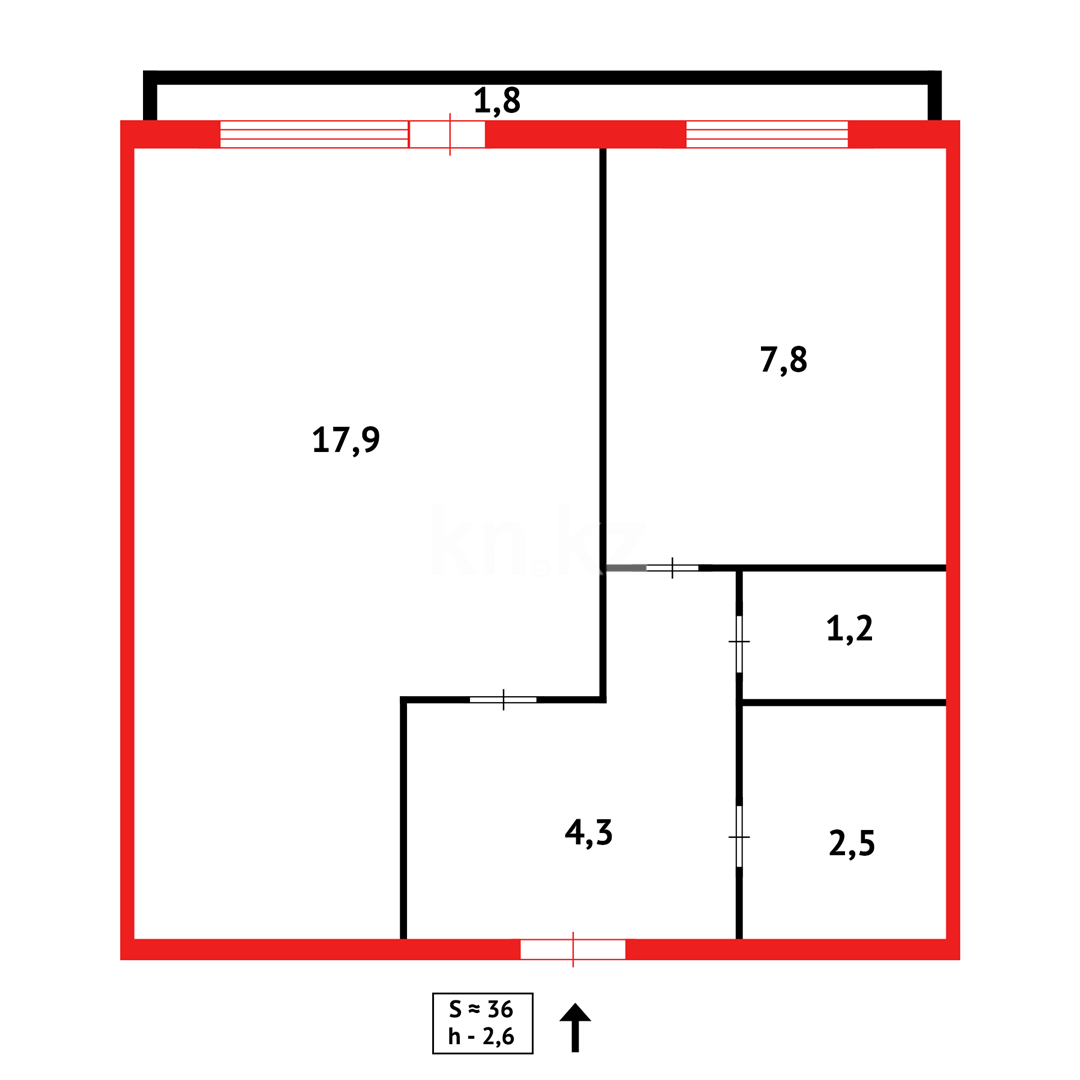 Продажа 1-комнатной квартиры, 38 м², пр. Республики в Караганде - фото 12