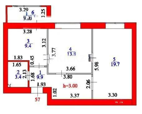 Продажа 2-комнатной квартиры, 58.3 м², ул. Рыскулова, дом  16а в Астане