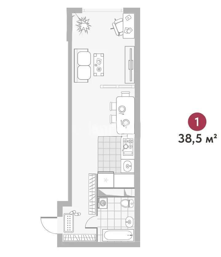 Продажа 1-комнатной квартиры, 38.5 м², ул. Момышулы, дом  100 стр в Алматы