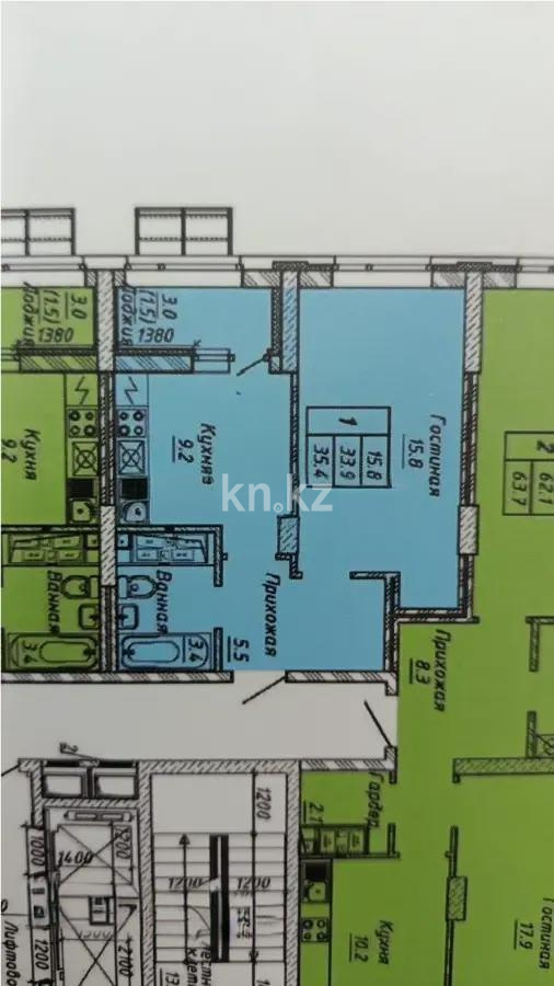 Продажа 1-комнатной квартиры, 35.4 м² в Астане