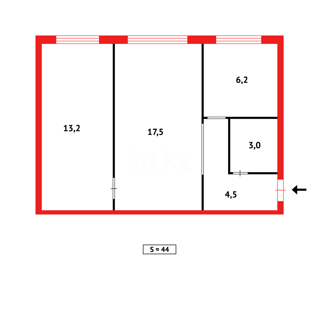 Продажа 2-комнатной квартиры, 44 м² в Темиртау - фото 7