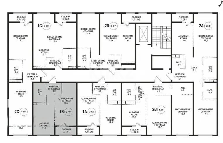 Продажа 1-комнатной квартиры, 37 м² в Алматы