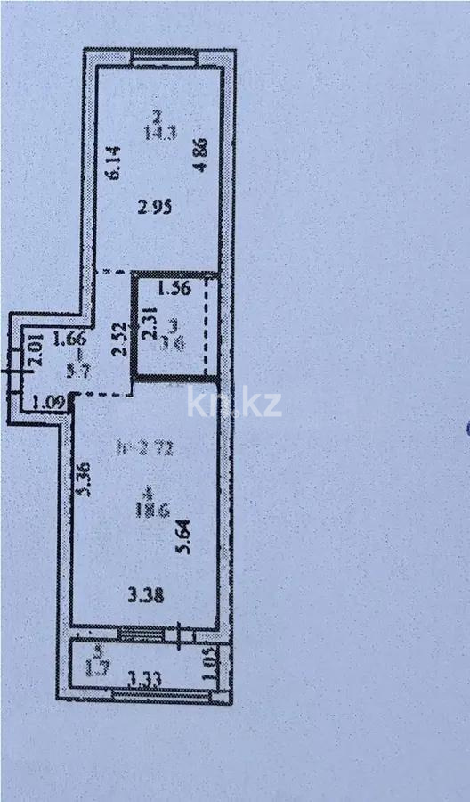 Продажа 2-комнатной квартиры, 44 м² в Астане