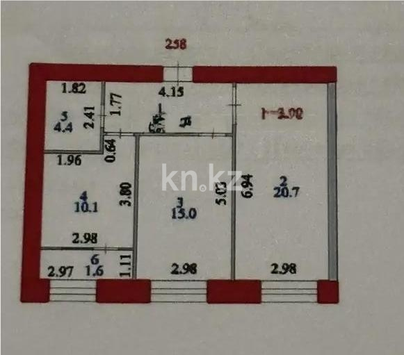 Продажа 2-комнатной квартиры, 59.1 м² в Астане