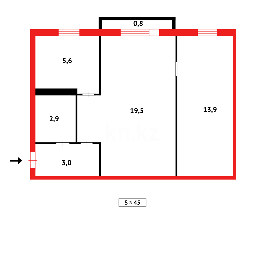 Продажа 2-комнатной квартиры, 44 м² в Темиртау - фото 8