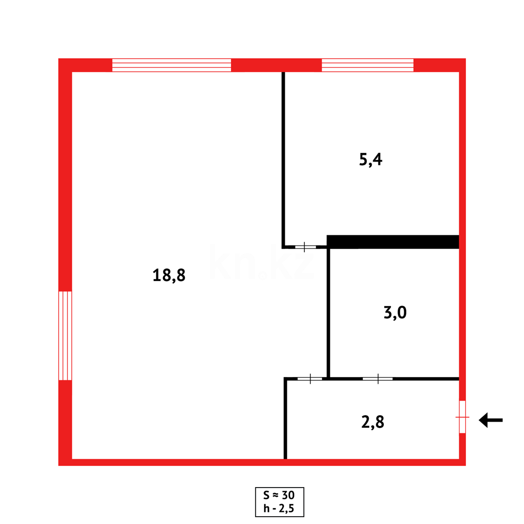 Продажа 1-комнатной квартиры, 30 м², мкр-н 12 в Караганде - фото 9