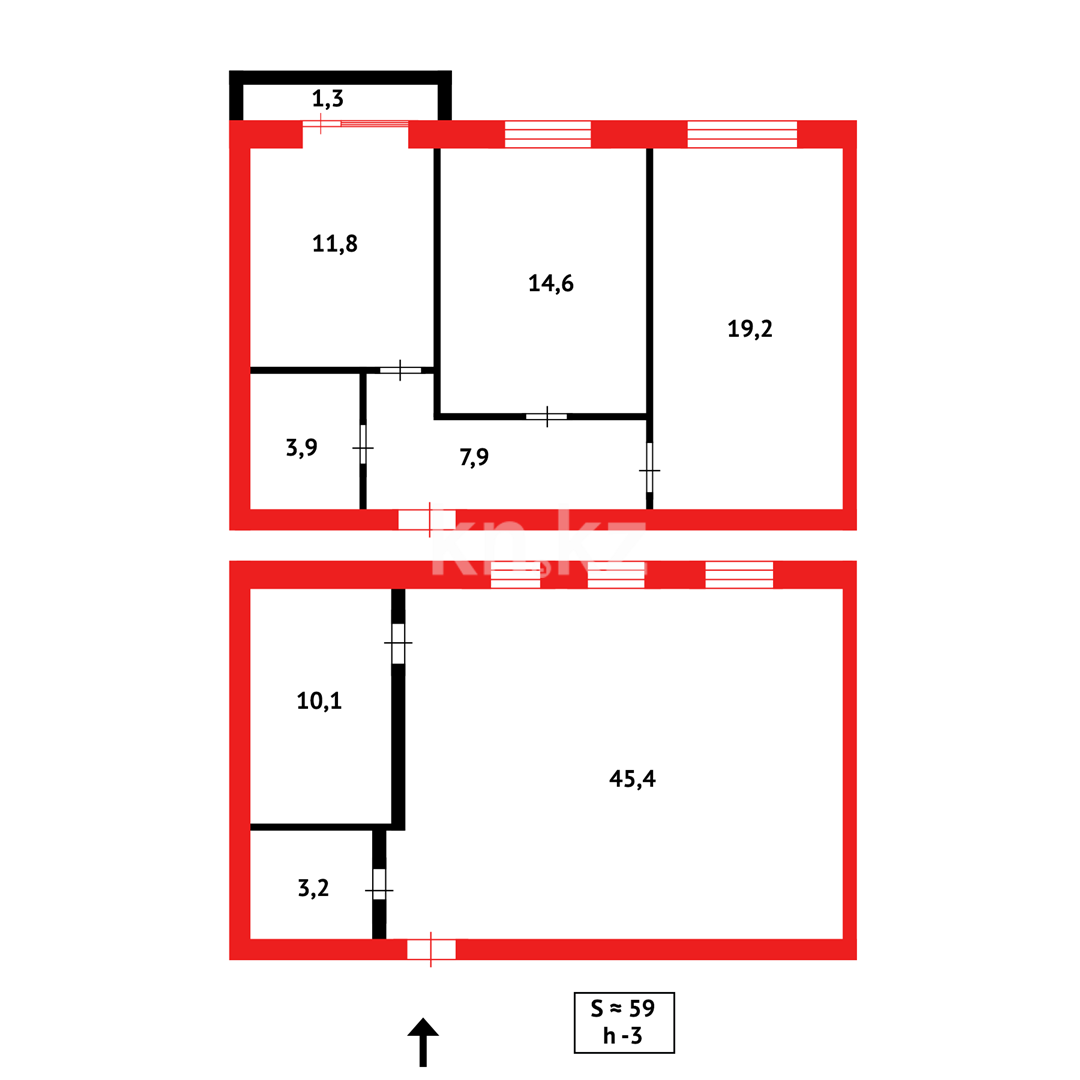 Продажа 2-комнатной квартиры, 59 м² в Караганде - фото 20