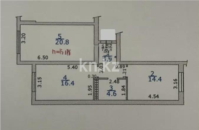 Продажа 2-комнатной квартиры, 62.1 м² в Алматы