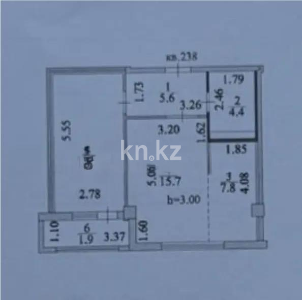 Продажа 2-комнатной квартиры, 50.8 м² в Астане