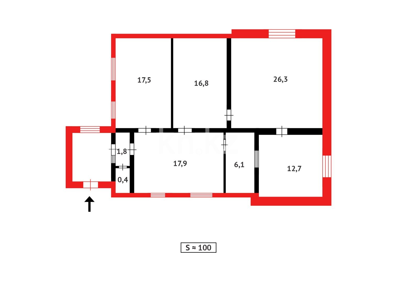 Продажа 4-комнатного дома, 100 м² в Караганде