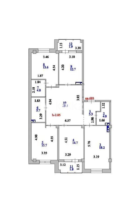 Продажа 5-комнатной квартиры, 122.7 м², ул. Туркестан, дом  10 в Астане