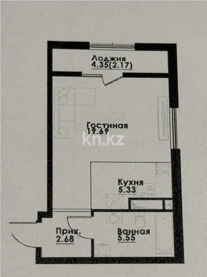Продажа 1-комнатной квартиры, 35.5 м² в Алматы