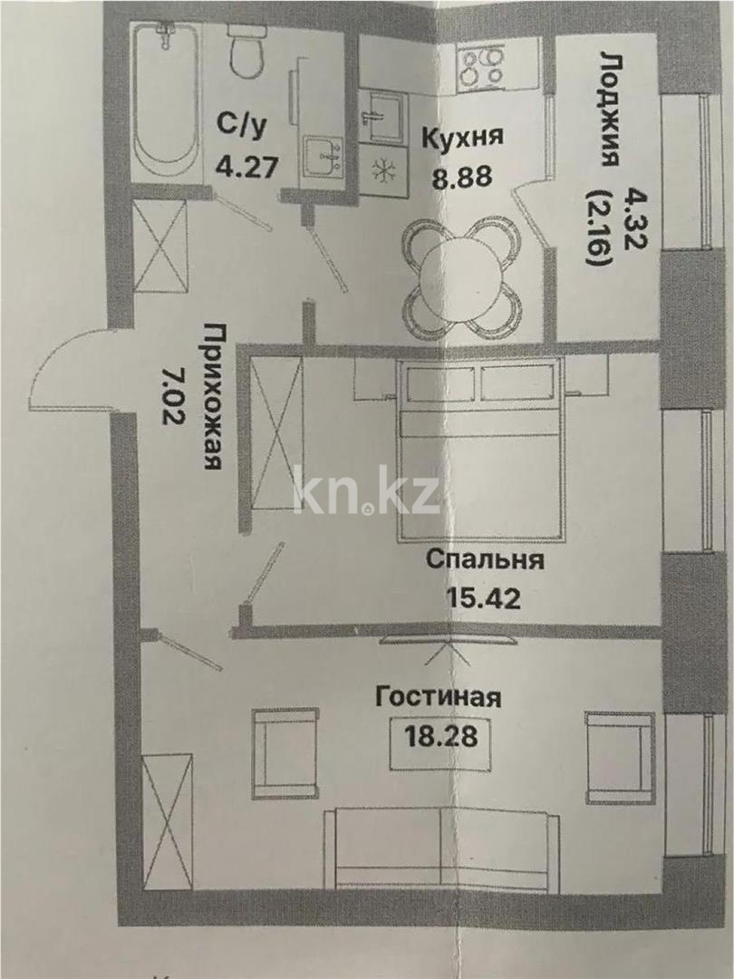 Продажа 2-комнатной квартиры, 56 м², пр. Тауелсыздык, дом  25/2 в Астане