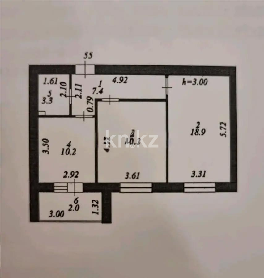 Продажа 2-комнатной квартиры, 57.4 м², ул. А-52, дом  6 в Астане
