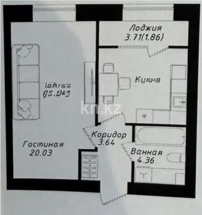 Продажа 1-комнатной квартиры, 40.2 м² в Астане