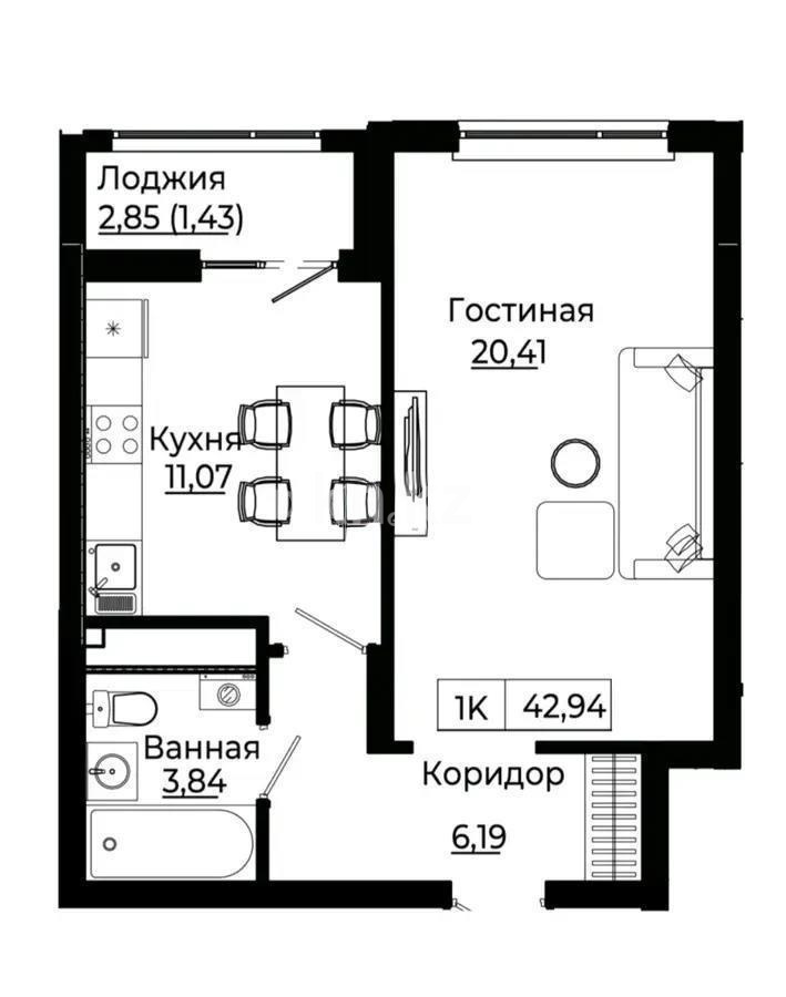 Продажа 1-комнатной квартиры, 45 м² в Астане - фото 3
