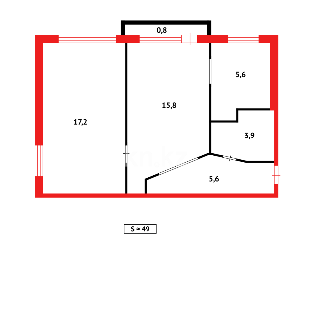 Продажа 2-комнатной квартиры, 48 м² в Темиртау - фото 12