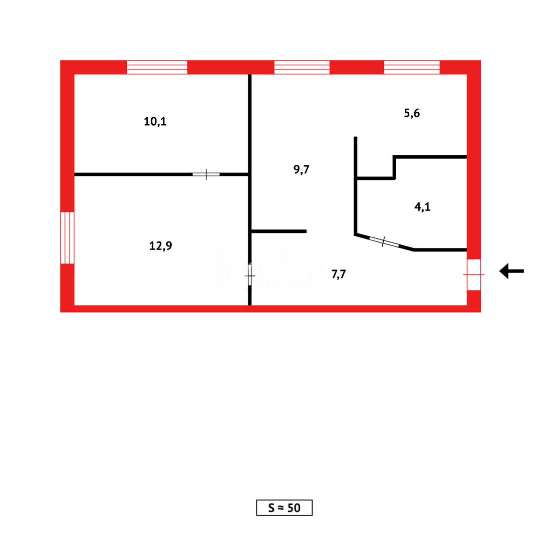 Продажа 3-комнатной квартиры, 51 м² в Караганде - фото 13