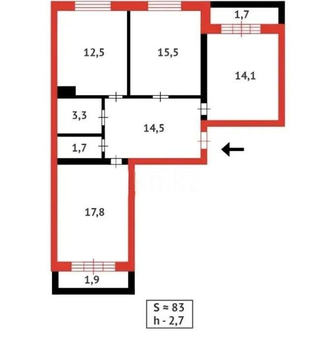 Продажа 3-комнатной квартиры, 83 м² в Караганде - фото 8