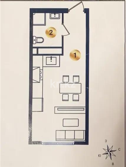 Продажа 1-комнатной квартиры, 25.94 м² в Алматы