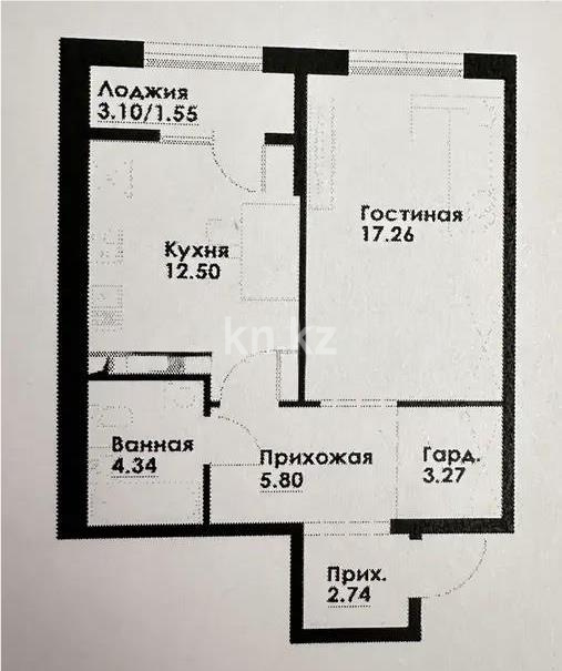 Продажа 2-комнатной квартиры, 47.5 м² в Алматы