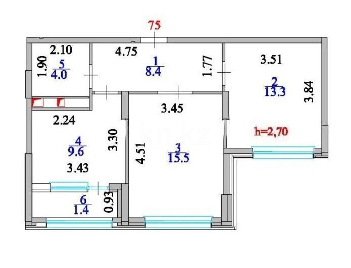 Продажа 2-комнатной квартиры, 52.2 м² в Астане - фото 5