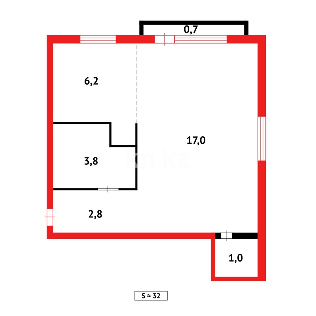 Продажа 1-комнатной квартиры, 31 м² в Караганде - фото 11