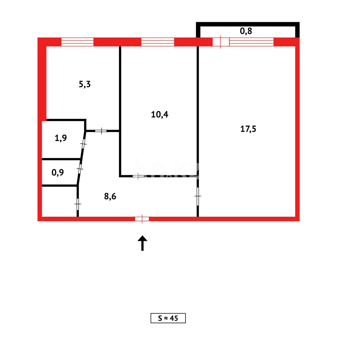 Продажа 2-комнатной квартиры, 44 м² в Темиртау - фото 11