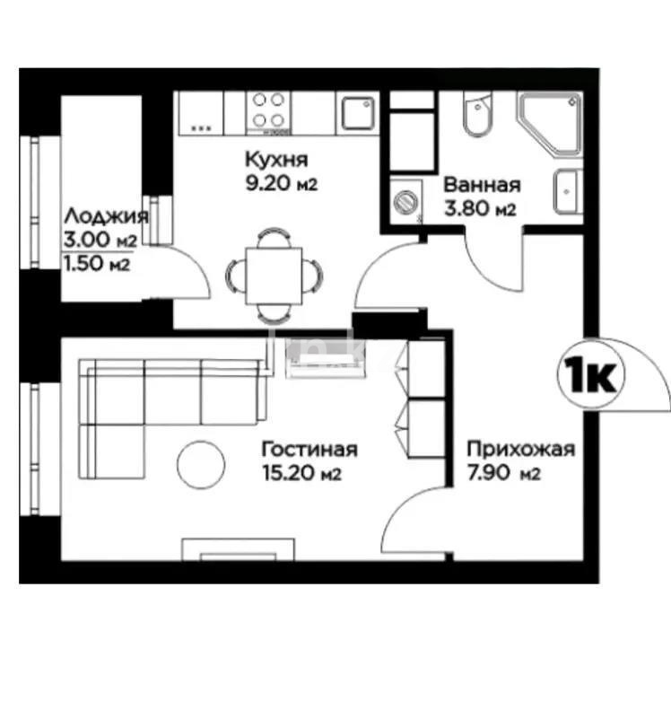 Продажа 1-комнатной квартиры, 38.05 м² в Астане - фото 3