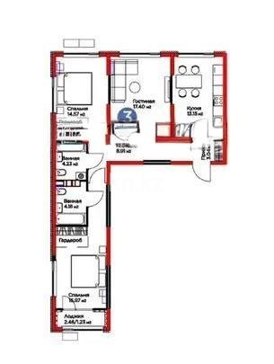 Продажа 3-комнатной квартиры, 83.68 м² в Алматы