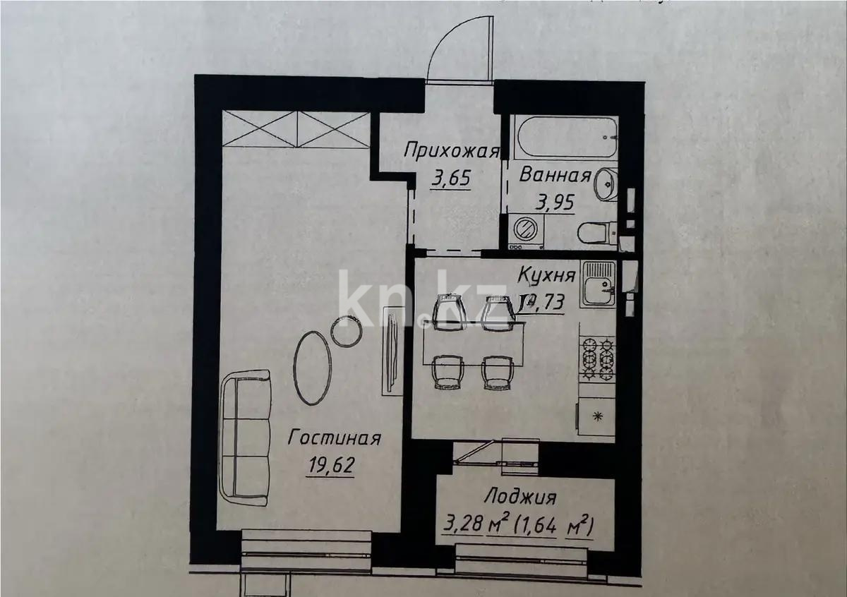 Продажа 1-комнатной квартиры, 40 м² в Астане