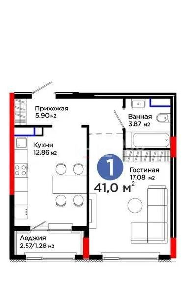 Продажа 2-комнатной квартиры, 41 м² в Астане