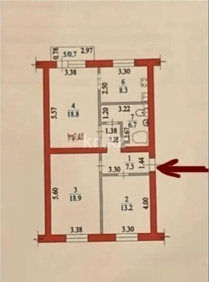 Продажа 3-комнатной квартиры, 74 м², ул. Казыбек би, дом  81-83 в Алматы - фото 7