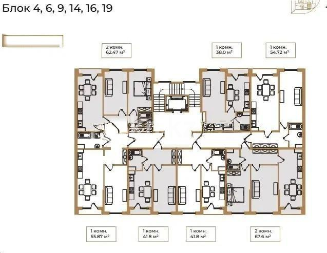 Продажа 1-комнатной квартиры, 38.01 м², ул. Байге, дом  12а/1 в Алматы